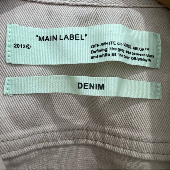 Off-White Diagonal Print Denim Jacket In Neutrals - Picture 8 of 10